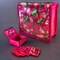 Lotus Print Indian Jewelry Box Satin Pouches Jewellery Traveling Organizer Storage Bag with 4 Transparent Pouches Indian Wedding Favor Bridesmaid Gift